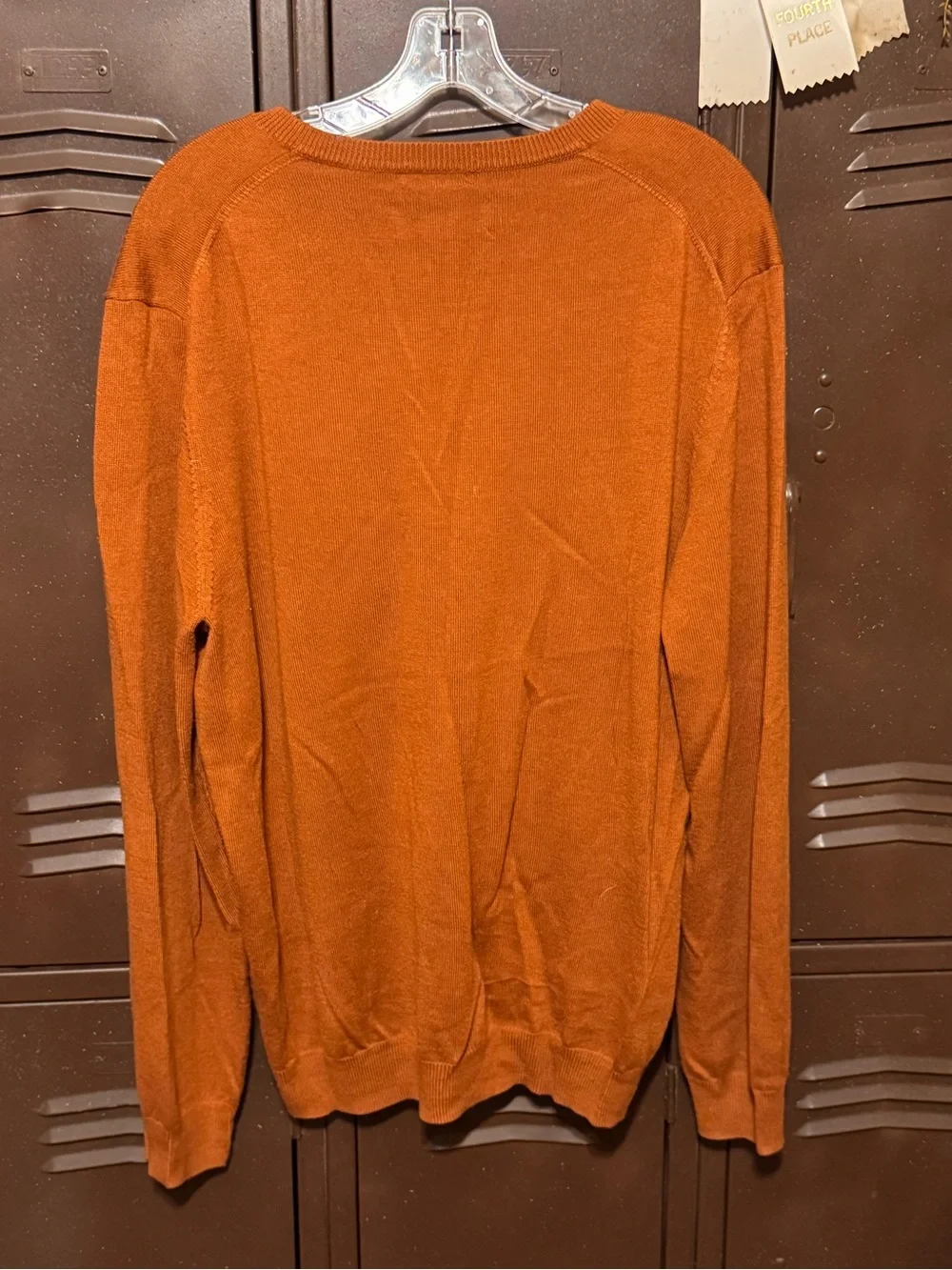 Joseph Abboud 100% Wool V-Neck Sweater in Rust